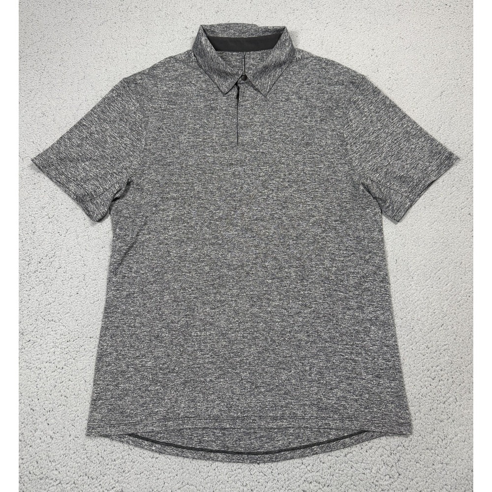 Lululemon‎ Polo Shirt Mens Medium Gray 1/4 Zip Golf Performance Stretch Casual
